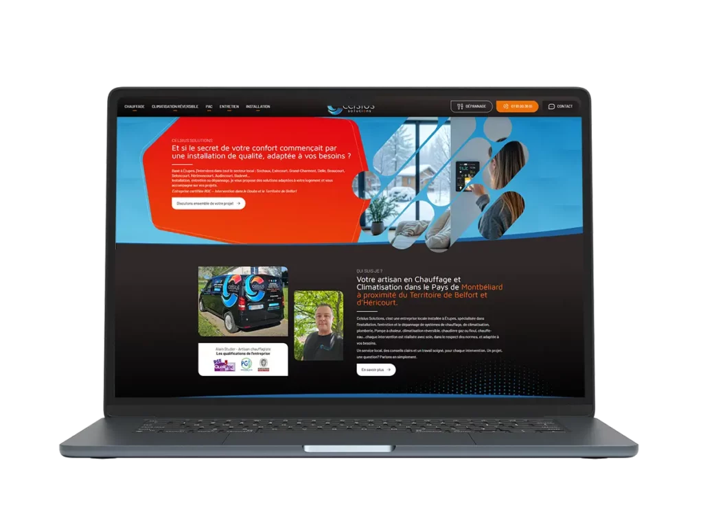 Site vitrine pour artisan chauffagiste – Étupes, Belfort, Montbéliard Site vitrine pour artisan chauffagiste – Étupes, Belfort, Montbéliard